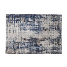 Navy Abstract Accent Rug, 5' x 7'