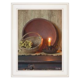 "The Red Basket" by Susie Boyer, Ready to Hang Framed Print, White Frame