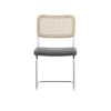 Set of 2; Leather Dining Chair with High-Density Sponge; Rattan Chair for Dining room; Living room; Bedroom; Gray