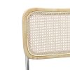 Set of 4; Leather Dining Chair with High-Density Sponge; Rattan Chair for Dining room; Living room; Bedroom; Gray