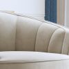 Modern Velvet Accent Barrel Chair Leisure Accent Chair Living Room Upholstered Armchair Vanity Chair for Bedroom Meeting Room, Beige