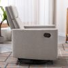 Modern Upholstered Rocker Nursery Chair Plush Seating Glider Swivel Recliner Chair; Tan