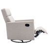 Modern Upholstered Rocker Nursery Chair Plush Seating Glider Swivel Recliner Chair; Tan
