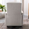 Modern Upholstered Rocker Nursery Chair Plush Seating Glider Swivel Recliner Chair; Tan