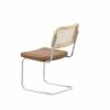 Set of 4; Leather Dining Chair with High-Density Sponge; Rattan Chair for Dining room; Living room; Bedroom; Brown