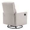 Modern Upholstered Rocker Nursery Chair Plush Seating Glider Swivel Recliner Chair; Tan