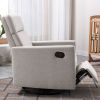 Modern Upholstered Rocker Nursery Chair Plush Seating Glider Swivel Recliner Chair; Tan