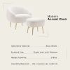 Orisfur. Modern Comfy Leisure Accent Chair; Teddy Short Plush Particle Velvet Armchair with Ottoman for Living Room