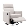Modern Upholstered Rocker Nursery Chair Plush Seating Glider Swivel Recliner Chair; Tan