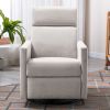 Modern Upholstered Rocker Nursery Chair Plush Seating Glider Swivel Recliner Chair; Tan