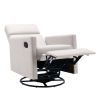 Modern Upholstered Rocker Nursery Chair Plush Seating Glider Swivel Recliner Chair; Tan