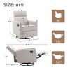 Modern Upholstered Rocker Nursery Chair Plush Seating Glider Swivel Recliner Chair; Tan