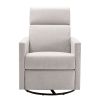 Modern Upholstered Rocker Nursery Chair Plush Seating Glider Swivel Recliner Chair; Tan