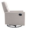 Modern Upholstered Rocker Nursery Chair Plush Seating Glider Swivel Recliner Chair; Tan