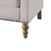 Classic Linen Armchair Accent Chair with Bronze Nailhead Trim Wooden Legs Single Sofa Couch for Living Room; Bedroom; Balcony; Beige