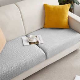 Knitted Elastic Sofa Cover Cushion All-season Universal (Option: Light Grey-L)