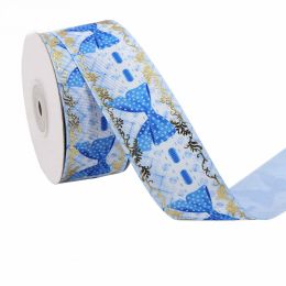 Duplex Printing Bronzing Ribbon Flower Series (Option: 100yard 91m-1Color-3.8cm)
