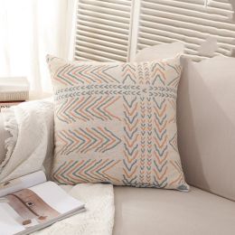 Nordic Style Back Cushion Office Fabric Bedside Cushion (Option: Indian Color-pillowcase and pillow core)