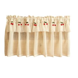 Fresh Linen Short Curtain For Kitchen Small Window (Option: Without rod-2x0.8m)