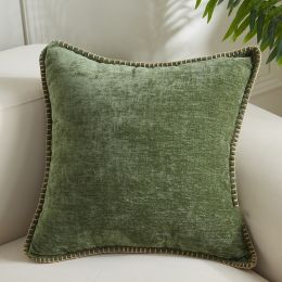 American Country Style Pillow Living Room Sofa Slightly Luxury Decoration (Option: Edge Weaving 45x45cm-Pillow Case And Pillow Core)