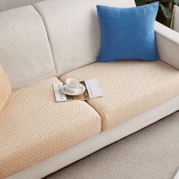 Knitted Elastic Sofa Cover Cushion All-season Universal (Option: Mustard Yellow-L)