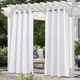 Solid Color Outdoor Waterproof And Sun Protection UV Protection High Precision Black Silk Shading Curtain (Option: White-107 Ã— 213cm)