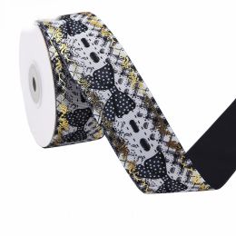 Duplex Printing Bronzing Ribbon Flower Series (Option: 100yard 91m-4Color-3.8cm)