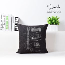 Vintage Camera Bicycle Cotton Linen Cushion (Option: E-43X43cm pillowcase)