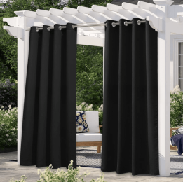 Solid Color Outdoor Waterproof And Sun Protection UV Protection High Precision Black Silk Shading Curtain (Option: Black-132 Ã— 274cm)