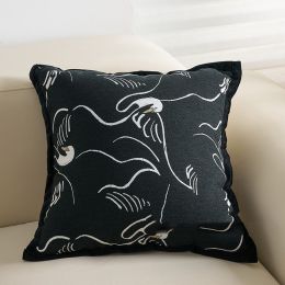 House Silent Wind Sofa Pillow Cases Modern Simple And Light Luxury (Option: Black Swan 45x45cm-Pillow Case And Pillow Core)