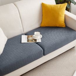 Knitted Elastic Sofa Cover Cushion All-season Universal (Option: Metal grey-Plus L)