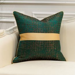 Modern Luxury Simple Pillow Cushion Cover (Option: Green-48x48 splicing)