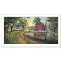 Trendy Decor 4U "The Road Home" Framed Wall Art; Modern Home Decor Framed Print for Living Room; Bedroom & Farmhouse Wall Decoration by Kim Norlien (Color: as Pic)