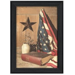 "God and Country" By Billy Jacobs; Printed Wall Art; Ready To Hang Framed Poster; Black Frame (Color: as Pic)