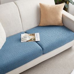 Knitted Elastic Sofa Cover Cushion All-season Universal (Option: Blue-Plus L)