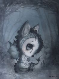 New Nordic Hand Painted Miss Rabbit Children's Room Decorative Painting Core (Option: Drawing core3819-60X80cm)