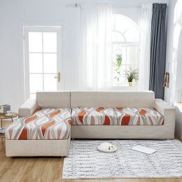 Milk Silk Printed Sofa Seat Cover Stretch Sofa Cushion Cover (Option: Book Fragrance-Lengthened Four People)